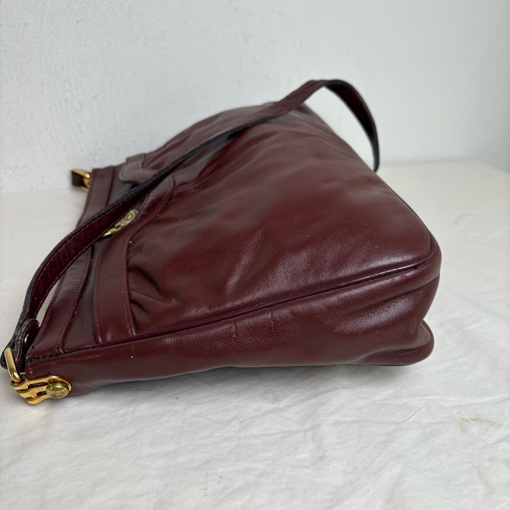 ETIENNE AIGNER Vintage Oxblood Burgundy Leather Crossbody Bag Purse Classic - Picture 14 of 16